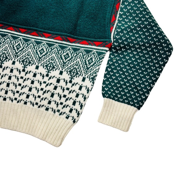 VTG EIR Nordic Snowflake Boiled Wool 1/4 Zip Sweater - Picture 7 of 9